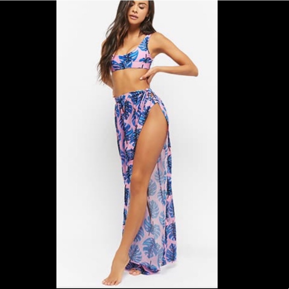 Pink and Blue Tropical Sarong